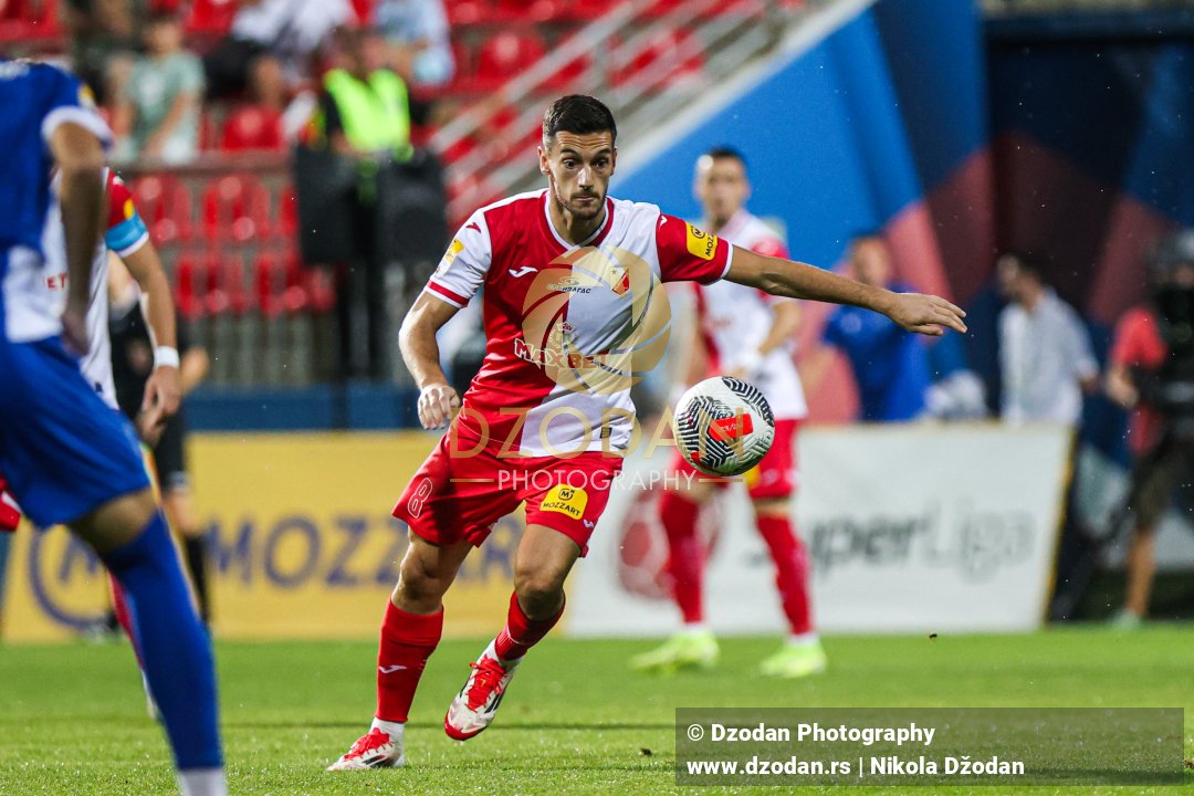 Savićević Vukan Shot on goal| Serbian SuperLiga, Round 4 – OFK Beograd vs FK Vojvodina, Stara Pazova, 09.08.2025.