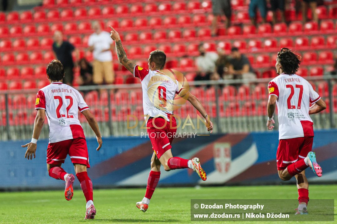 Goal and celebration of Aleksa Vukanović | Serbian SuperLiga, Round 4 – OFK Beograd vs FK Vojvodina, Stara Pazova, 09.08.2025.