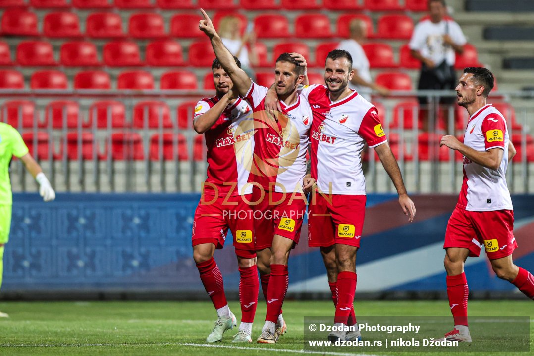 Goal and celebration of Aleksa Vukanović | Serbian SuperLiga, Round 4 – OFK Beograd vs FK Vojvodina, Stara Pazova, 09.08.2025.